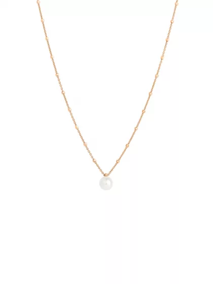 18k rose gold, Akoya cultured pearl, 45 cm length