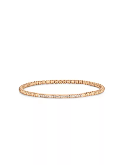 18k rose gold/stainless steel, 20 diamonds 0.28 ct