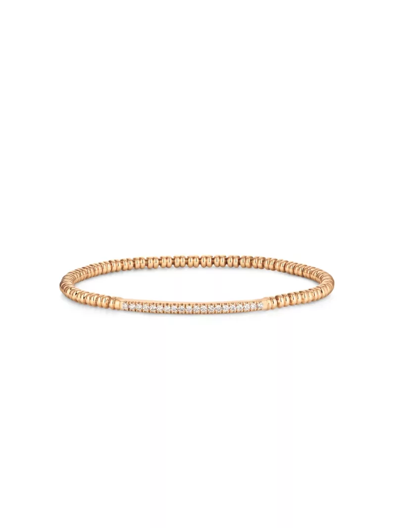 18k rose gold/stainless steel, 20 diamonds 0.28 ct