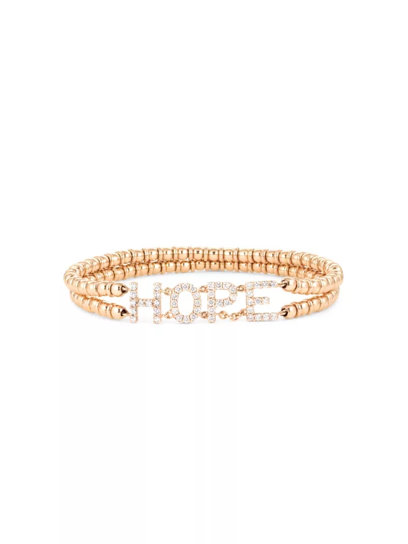 18k rose gold/stainless steel, 48 diamonds 0.51 ct