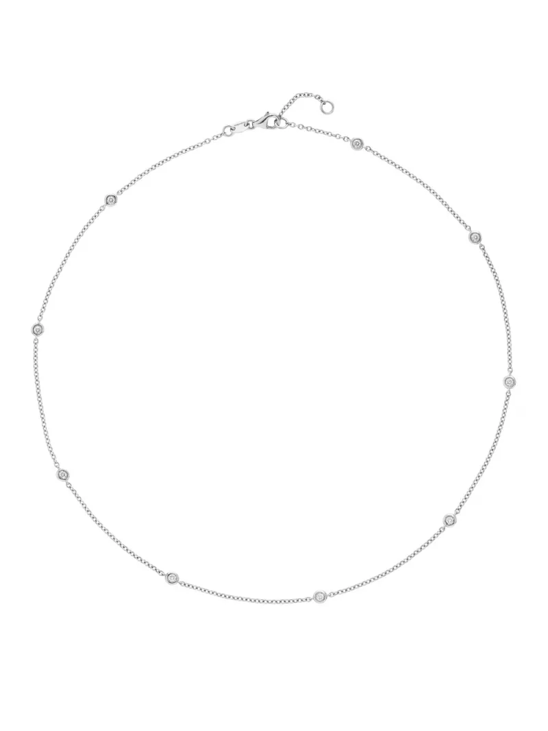 18k white gold, 9 diamonds 0.33 ct, 42 cm length