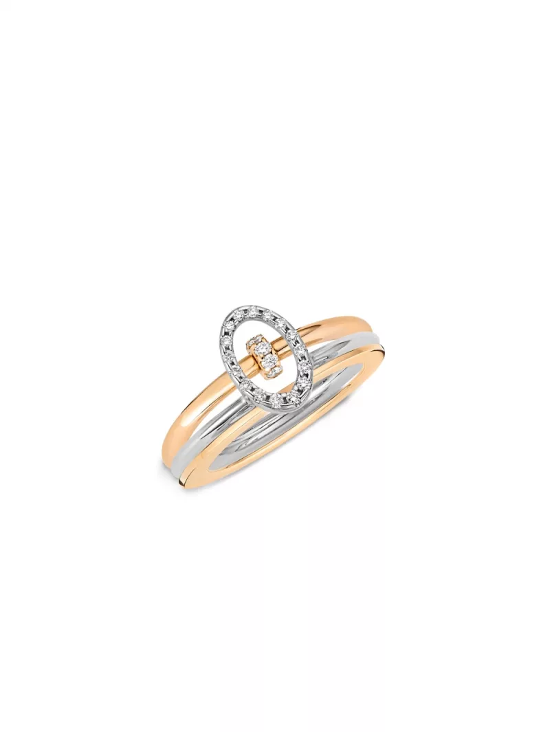 18k rose gold, 9 brilliant-cut diamonds 0.13 ct