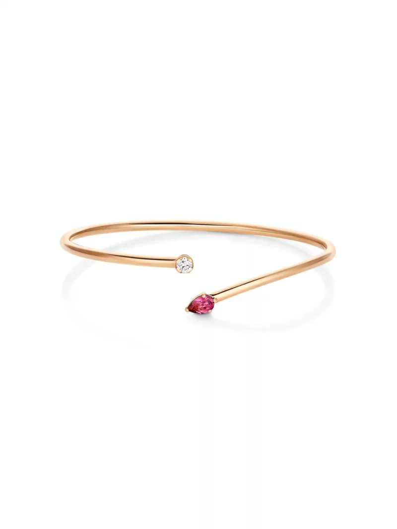 18k rose gold, 1 brilliant, 1 tourmaline, handmade in the Wempe Atelier