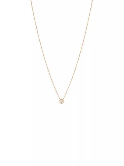 18k rose gold, 1 brilliant 0.15 ct, 42 cm length