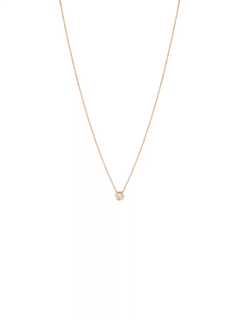 18k rose gold, 1 brilliant 0.15 ct, 42 cm length