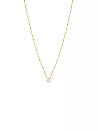 18k rose gold, 1 brilliant 0.33 ct, 42 cm length