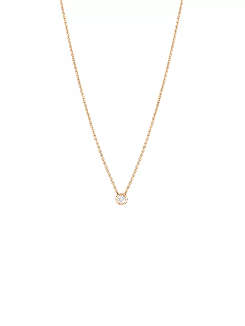 18k rose gold, 1 brilliant 0.33 ct, 42 cm length