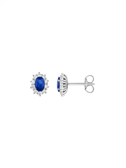 18k white gold, 2 sapphires, 20 diamonds