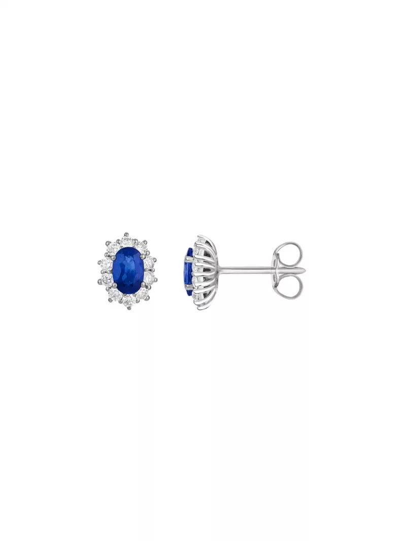 18k white gold, 2 sapphires, 20 diamonds