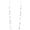 925 silver black rhodium-plated, 18 Tahitian cultured pearls, 100 cm length