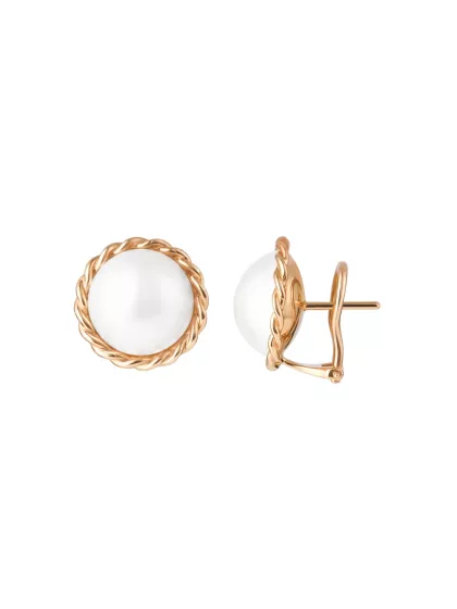 18k rose gold, 2 Mabé cultured pearls 12.5 – 13 mm