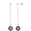 18k white gold, 2 Tahitian cultured pearls, 6 diamonds