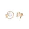18k rose gold, 78 diamonds 0.29 ct, 2 freshwater cultured pearls