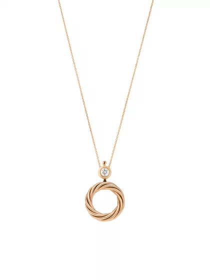 18k rose gold, 1 brilliant 0.14 ct, 42 cm length, handmade in the Wempe Atelier