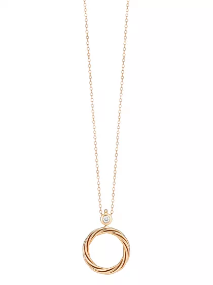 18k rose gold, 1 brilliant 0.14 ct, 90 cm length, handmade in the Wempe Atelier