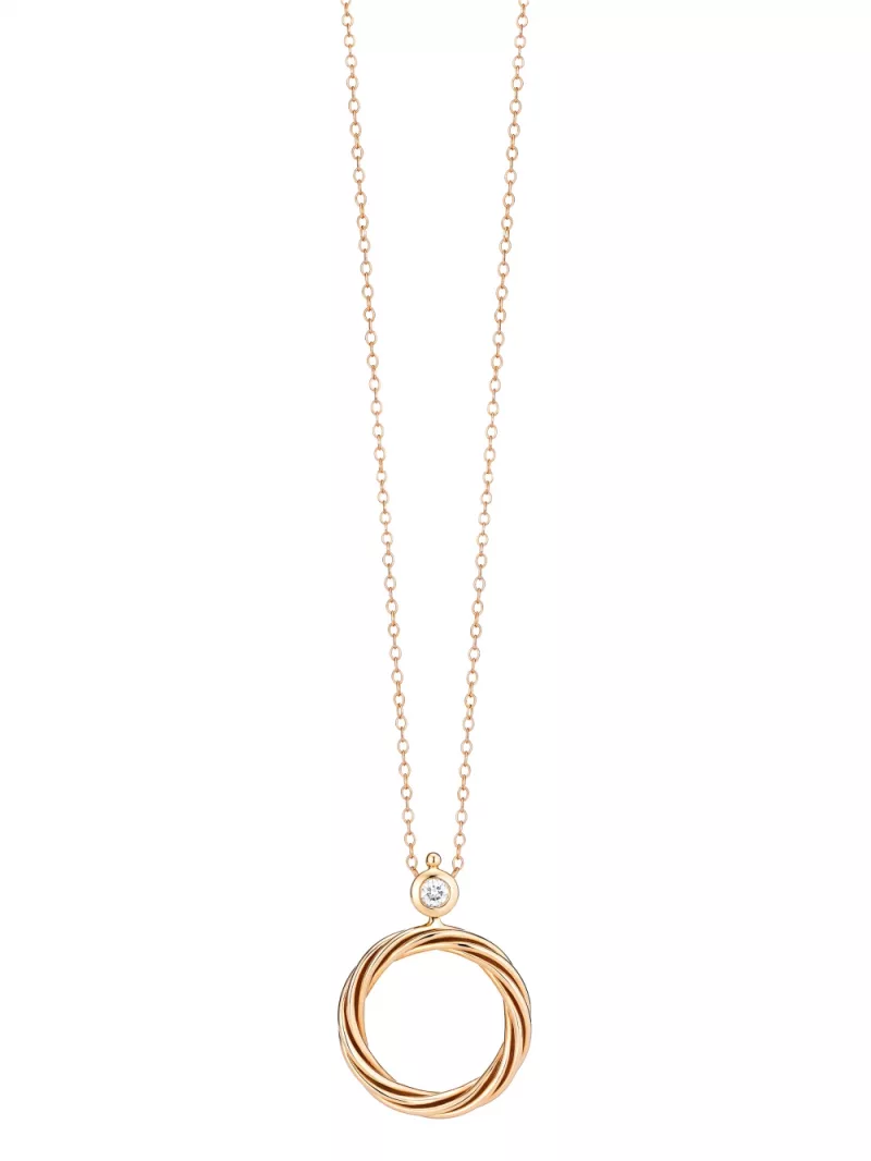 18k rose gold, 1 brilliant 0.14 ct, 90 cm length, handmade in the Wempe Atelier