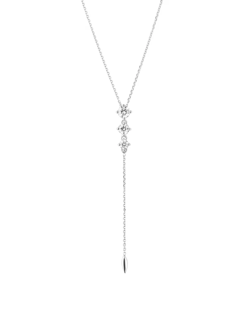 18k white gold, 3 diamonds 0.42 ct, 42 cm length, handmade in the Wempe Atelier