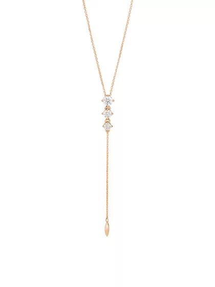 18k rose gold, 3 diamonds 0.42 ct, 42 cm length, handmade in the Wempe Atelier