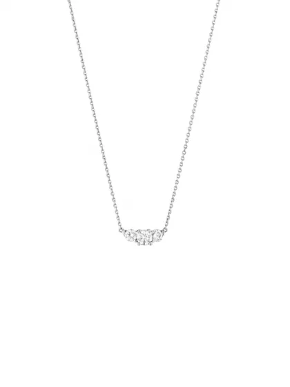 18k white gold, 3 diamonds 0.60 ct, 42 cm length