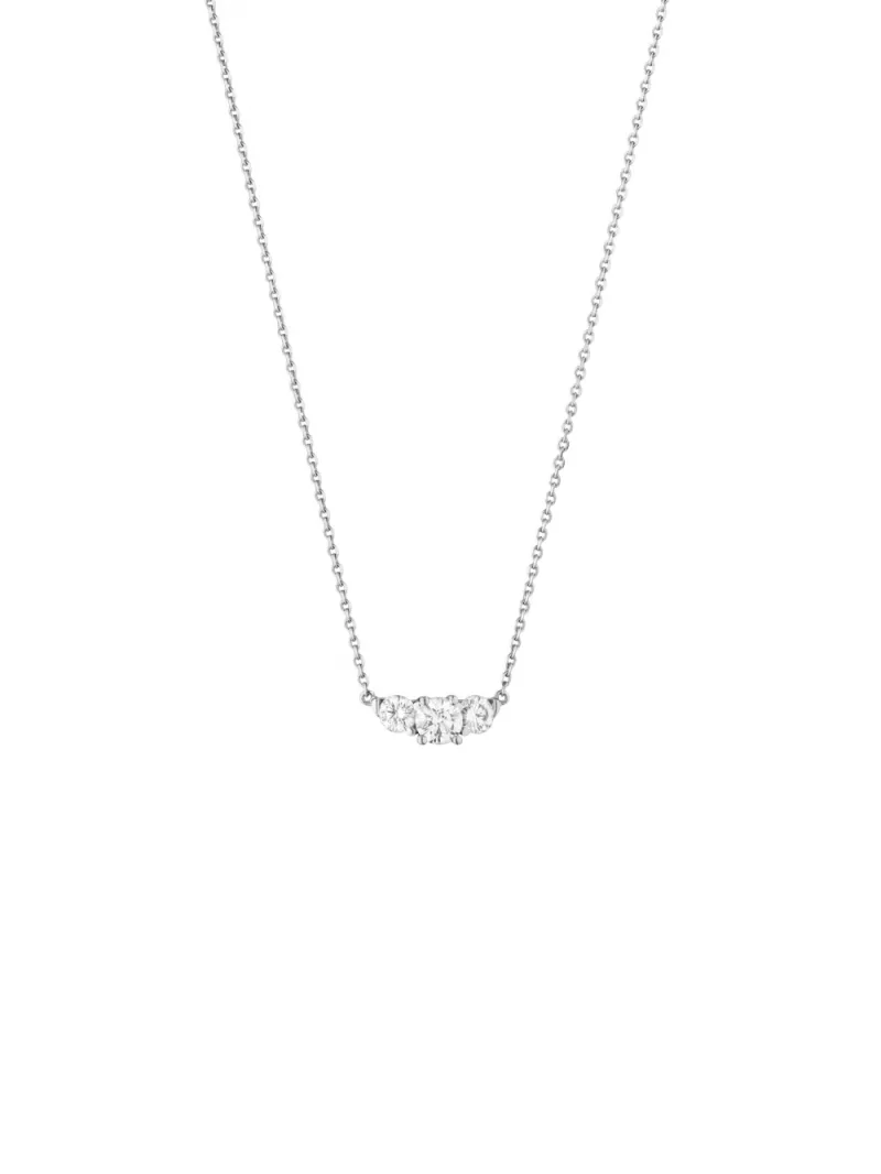 18k white gold, 3 diamonds 0.60 ct, 42 cm length