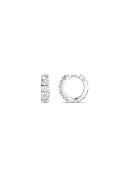 18k white gold, 10 diamonds 0.52 ct, 13 mm diameter