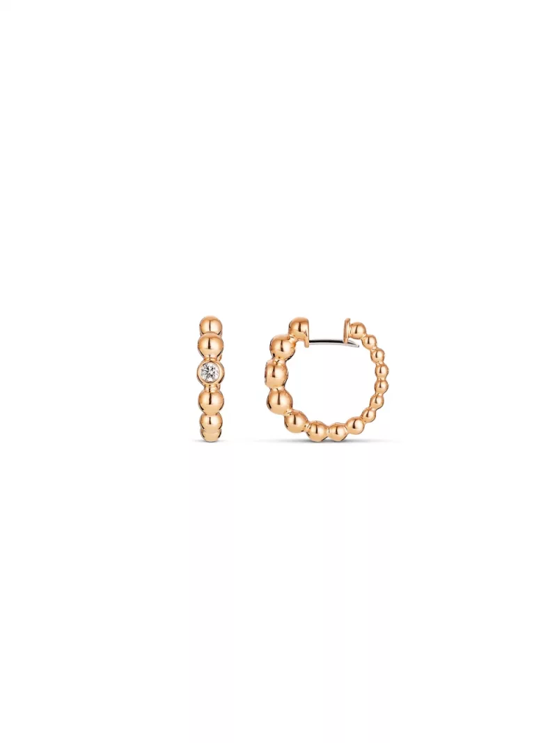 18k rose gold, 2 diamonds 0.18 ct, 19 mm diameter, handmade in the Wempe Atelier