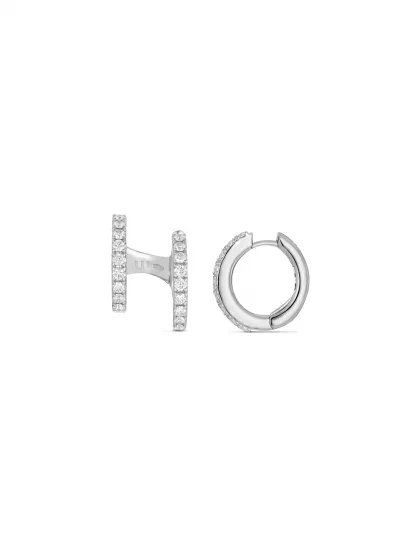 18k white gold, 27 diamonds 0.42 ct, 12 mm diameter