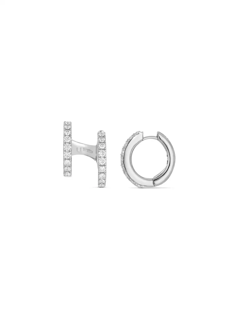 18k white gold, 27 diamonds 0.42 ct, 12 mm diameter