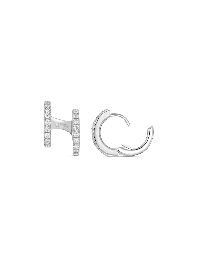 18k white gold, 27 diamonds 0.42 ct, 12 mm diameter