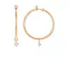 18k rose gold, 2 princess-cut diamonds 0.54 ct, 2 diamonds 0.10 ct, 23 mm diameter