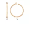 18k rose gold, 2 princess-cut diamonds 0.54 ct, 2 diamonds 0.10 ct, 23 mm diameter
