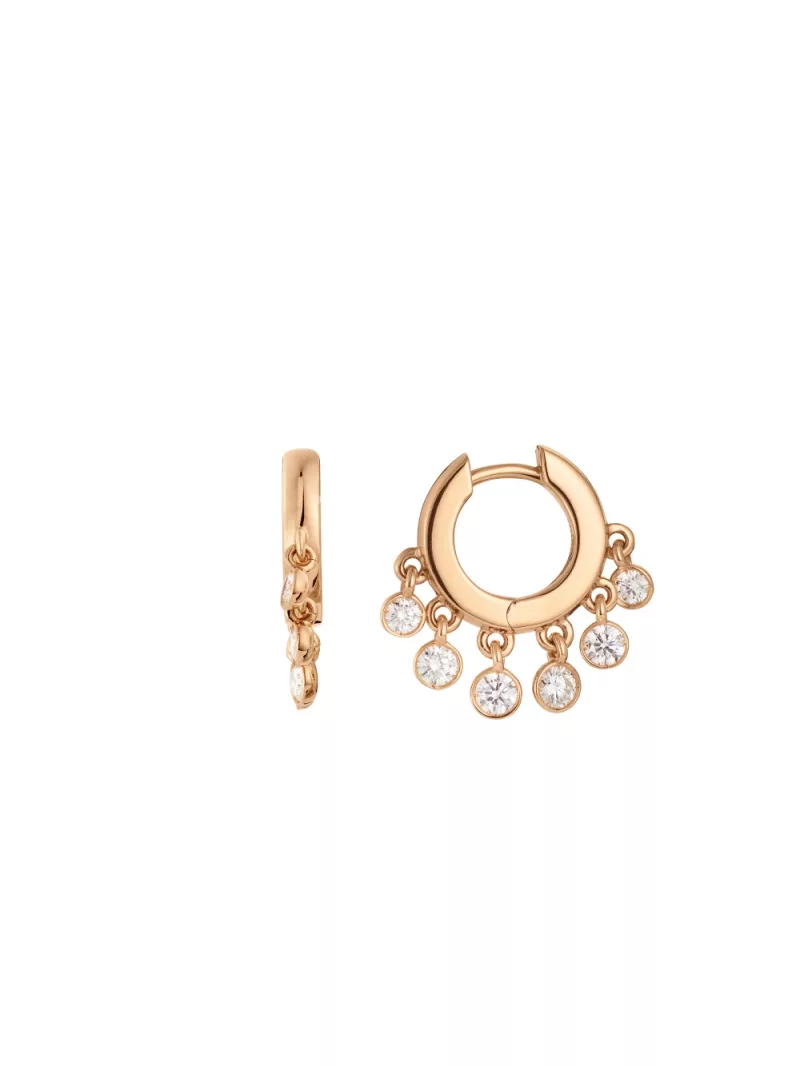 18k rose gold, 12 diamonds 0.48 ct, 11 mm diameter