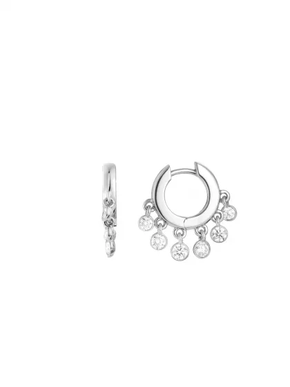 18k white gold, 12 diamonds 0.48 ct, 11 mm diameter