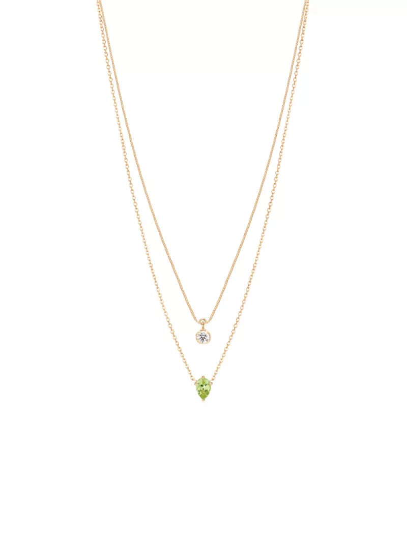 18k rose gold, 1 peridot, 1 brilliant, 42 cm length, handmade in the Wempe Atelier