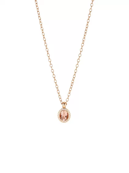 18k rose gold, 24 diamonds, 1 morganite, 45 cm length