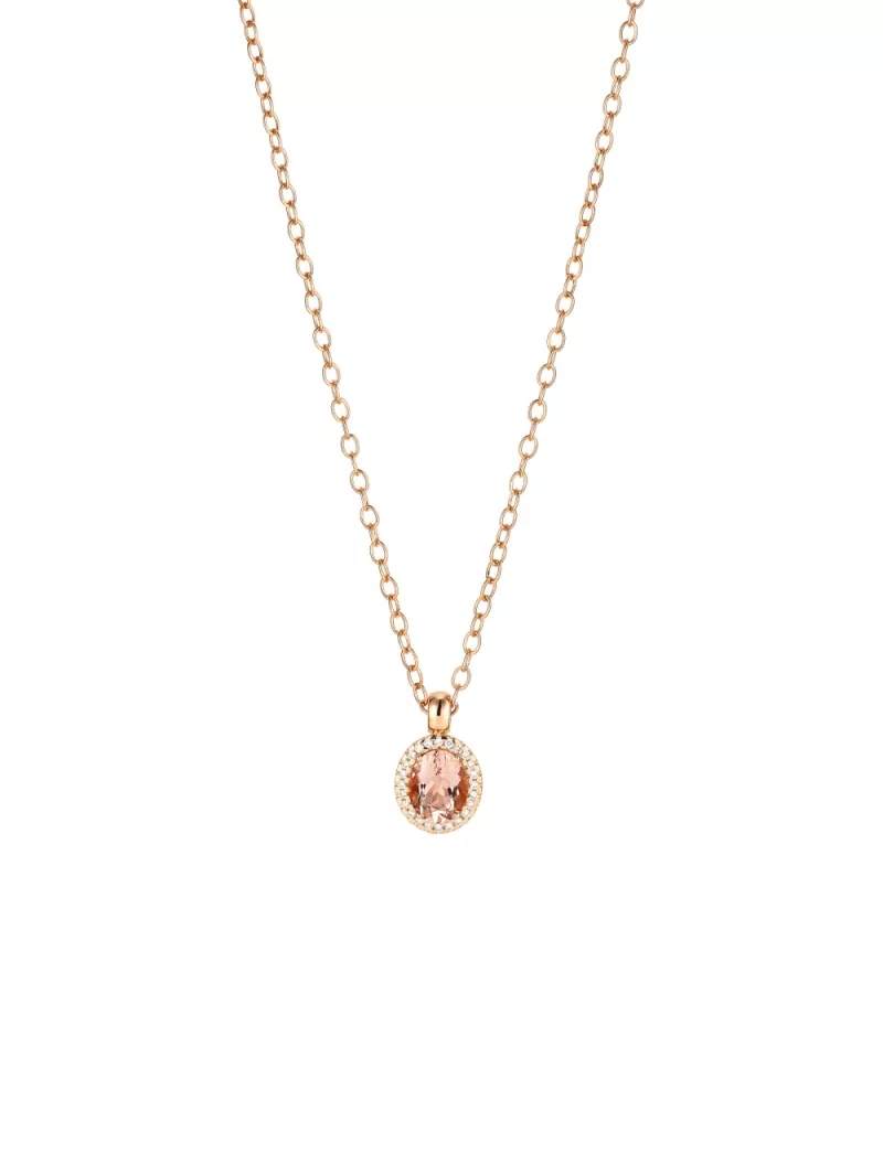 18k rose gold, 24 diamonds, 1 morganite, 45 cm length