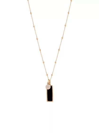 18k rose gold, 1 onyx, 19 diamonds, 45 cm length