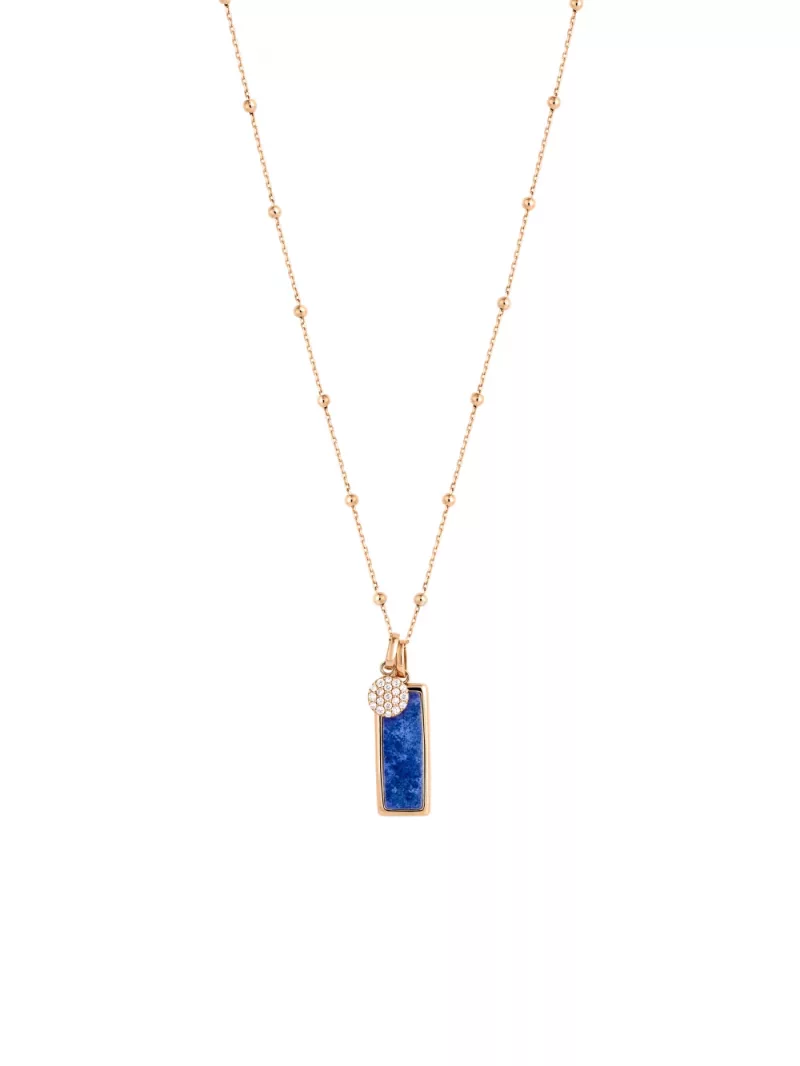 18k rose gold, 19 diamonds, 1 lapis lazuli, 45 cm length