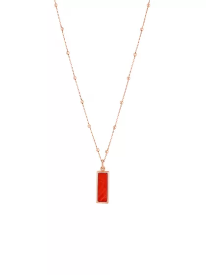 18k rose gold, coral, 45 cm length