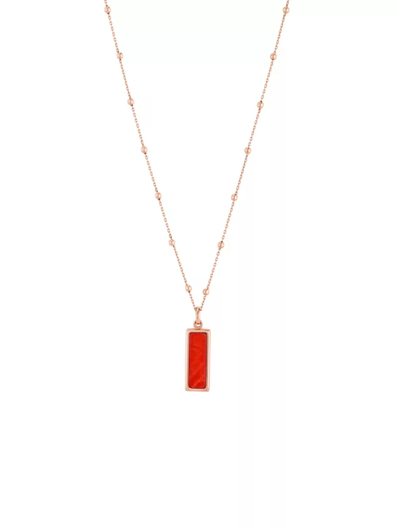 18k rose gold, coral, 45 cm length