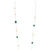 18k rose gold, 4 agates, 4 rock crystals