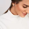 18k white gold, 2 Tahitian cultured pearls, 10 mm diameter