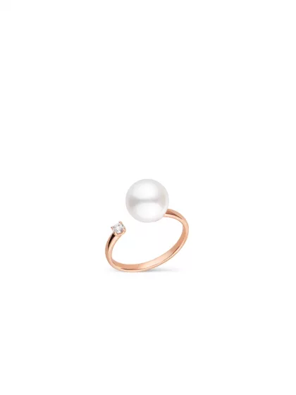 18k rose gold, 1 freshwater cultured pearl, 1 brilliant