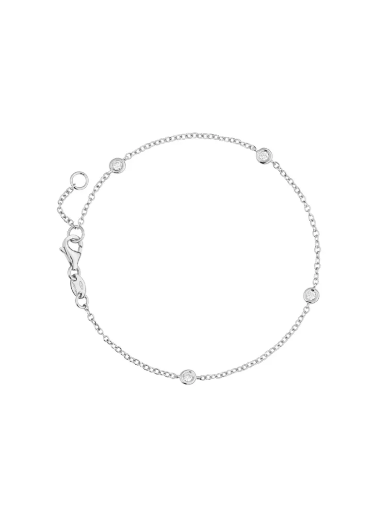 18k white gold, 4 diamonds 0.15 ct, 18 cm length