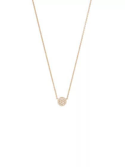 18k rose gold, 19 diamonds 0.11 ct, 42 cm length