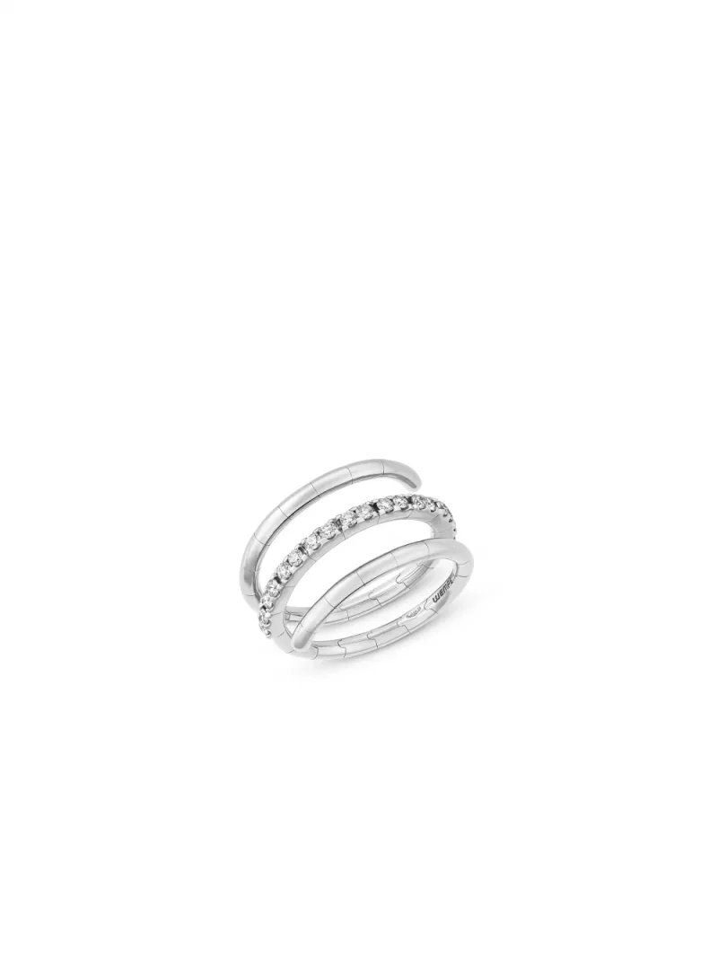 18k white gold, 18 diamonds 0.32 ct