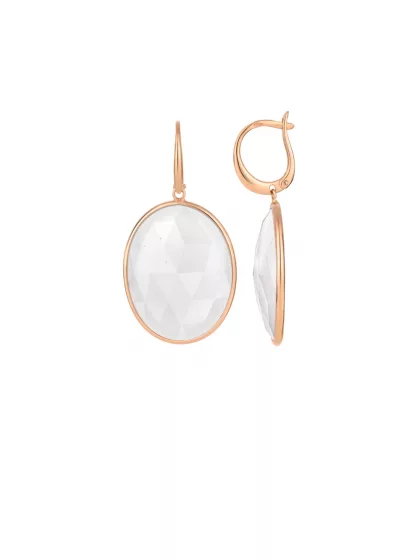 18k rose gold, 2 moonstones, 3.7 cm length