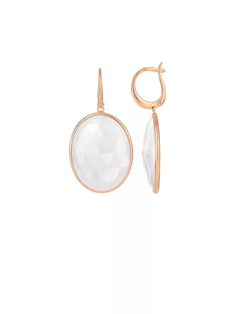 18k rose gold, 2 moonstones, 3.7 cm length