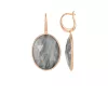 18k rose gold, 2 moonstones, 3.7 cm length