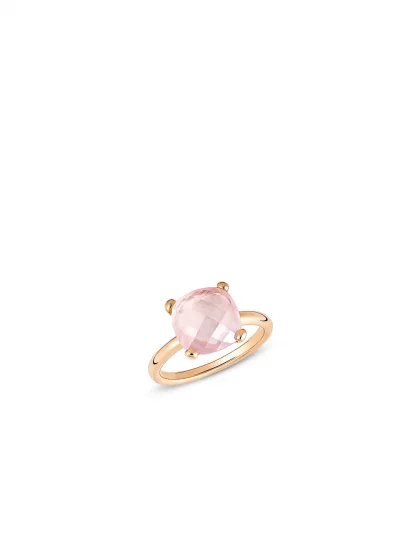 18k red gold, 1 rose quartz 3.50 ct